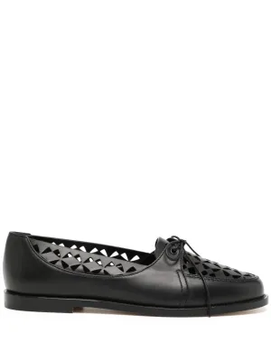 Manolo Blahnik Delirium cut-out leather loafers