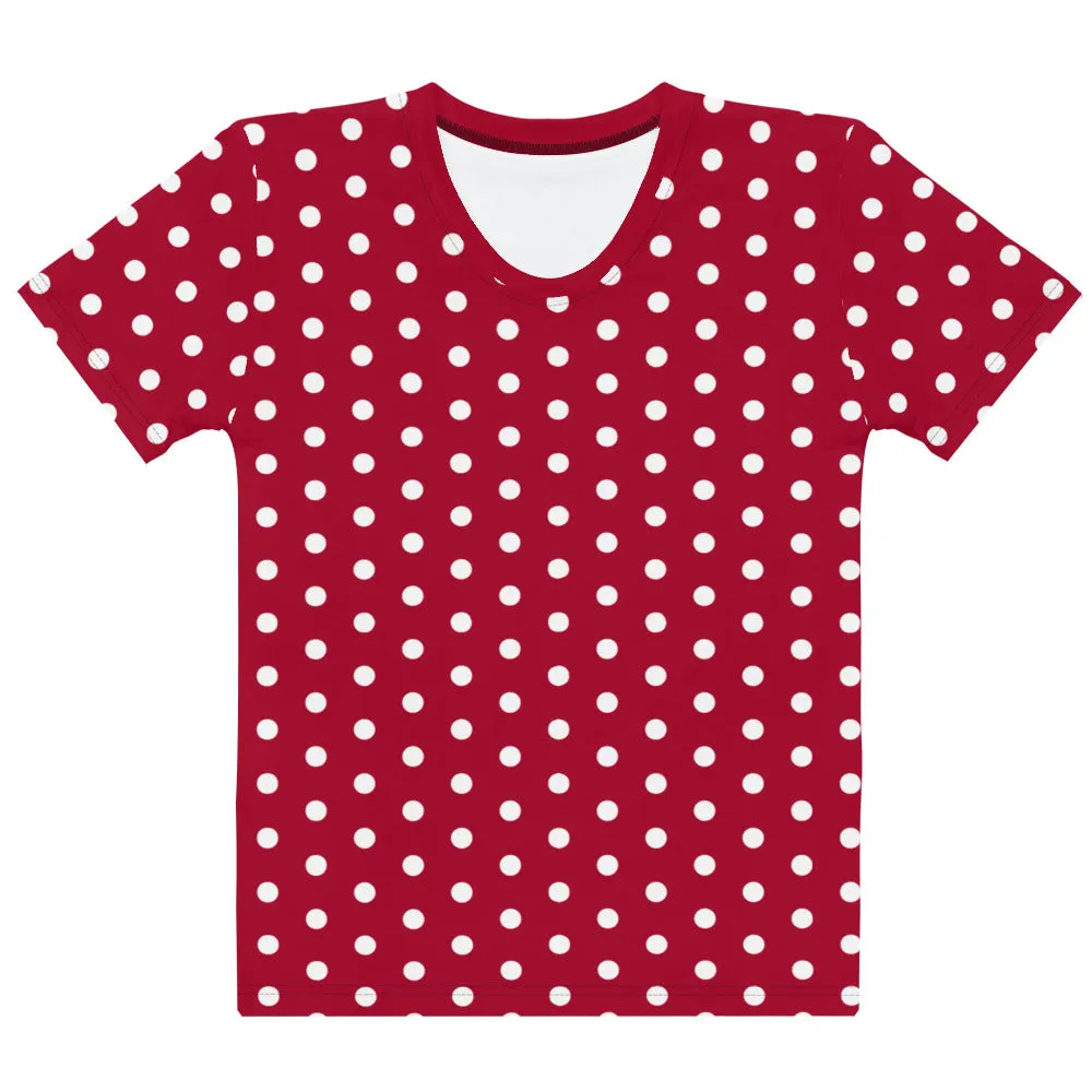 Maroon Polka Dot - Inspired By Taylor Swift - Sustainably Made Women's T-shirt