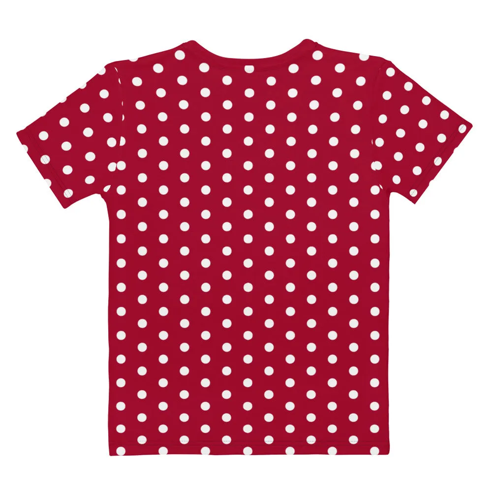 Maroon Polka Dot - Inspired By Taylor Swift - Sustainably Made Women's T-shirt