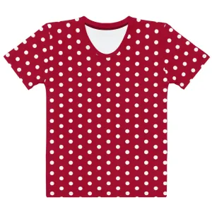 Maroon Polka Dot - Inspired By Taylor Swift - Sustainably Made Women's T-shirt