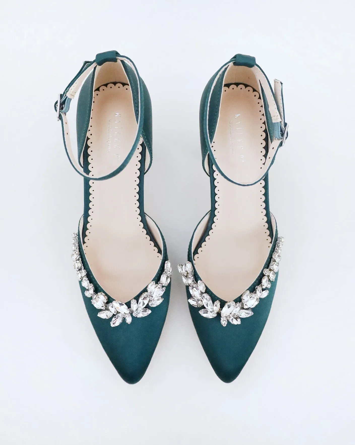 Marquise Rhinestone Block Heel Evening Shoes