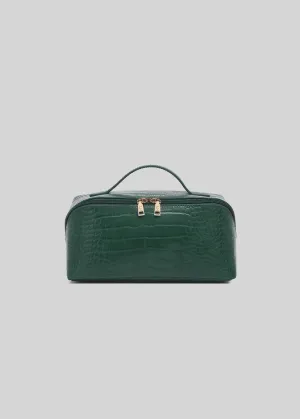Mary Croc Forest Green Cosmetic Bag