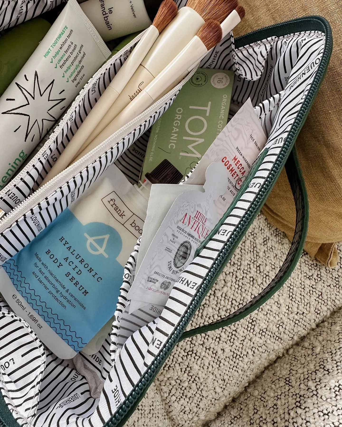 Mary Croc Forest Green Cosmetic Bag