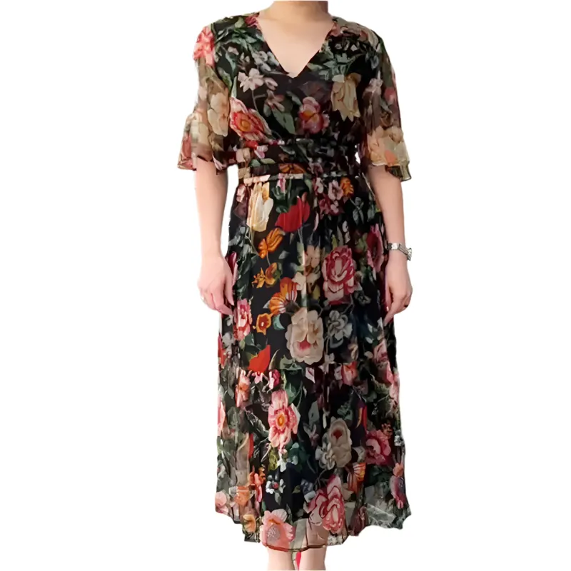 Mary – Elegant Women's Floral Dress