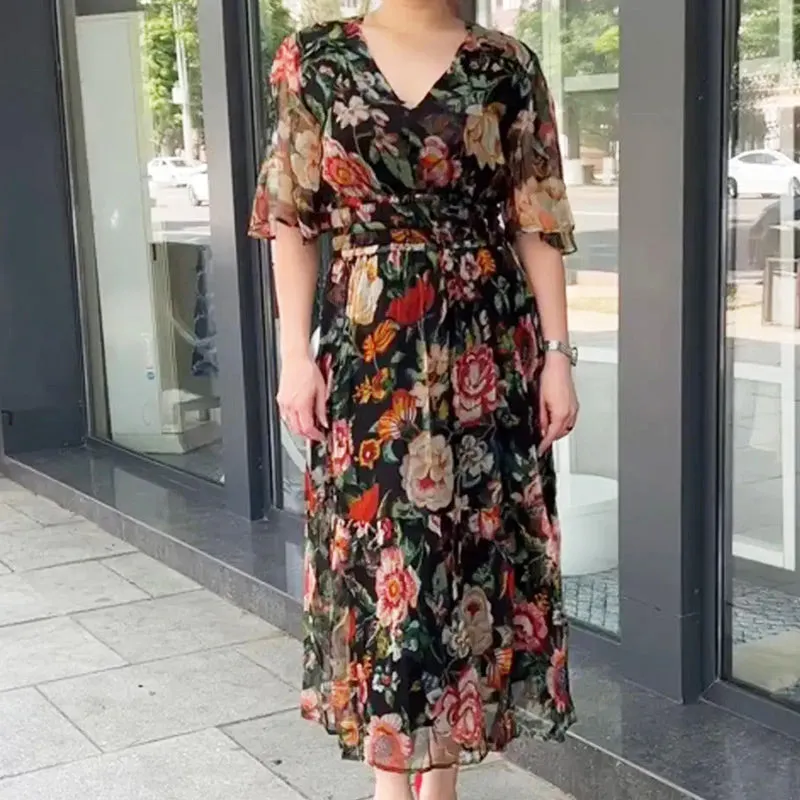 Mary – Elegant Women's Floral Dress