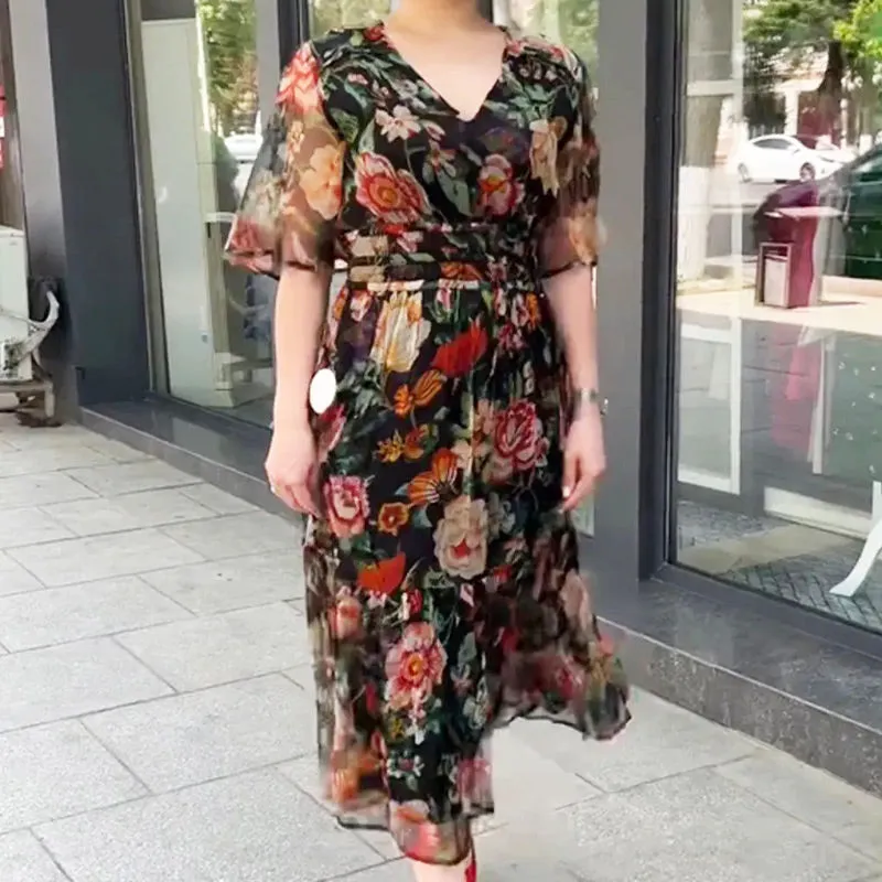 Mary – Elegant Women's Floral Dress