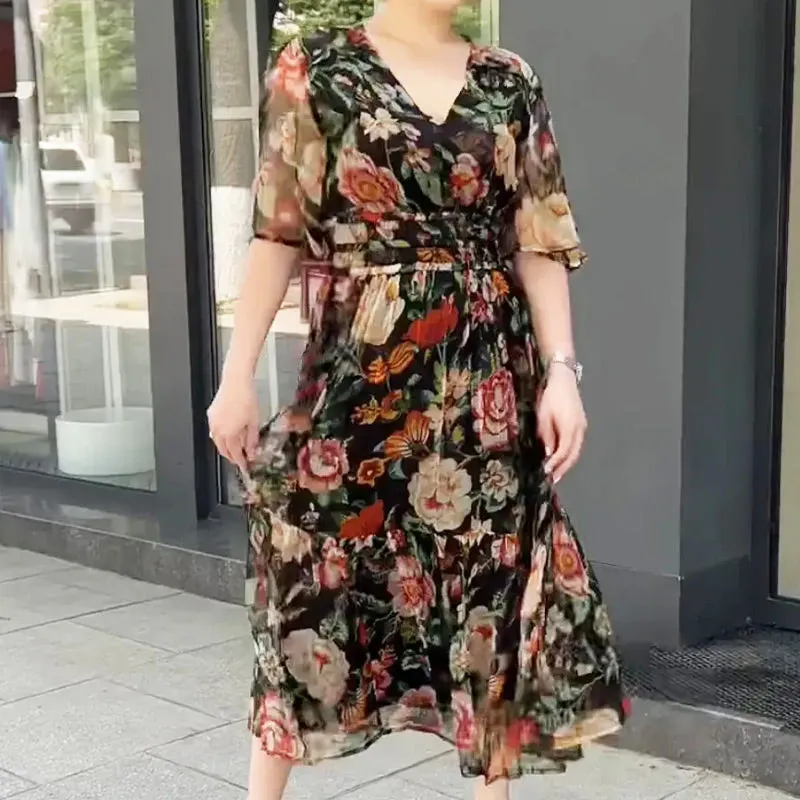 Mary – Elegant Women's Floral Dress