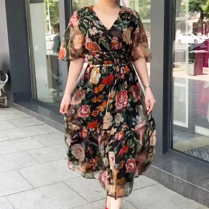 Mary – Elegant Women's Floral Dress
