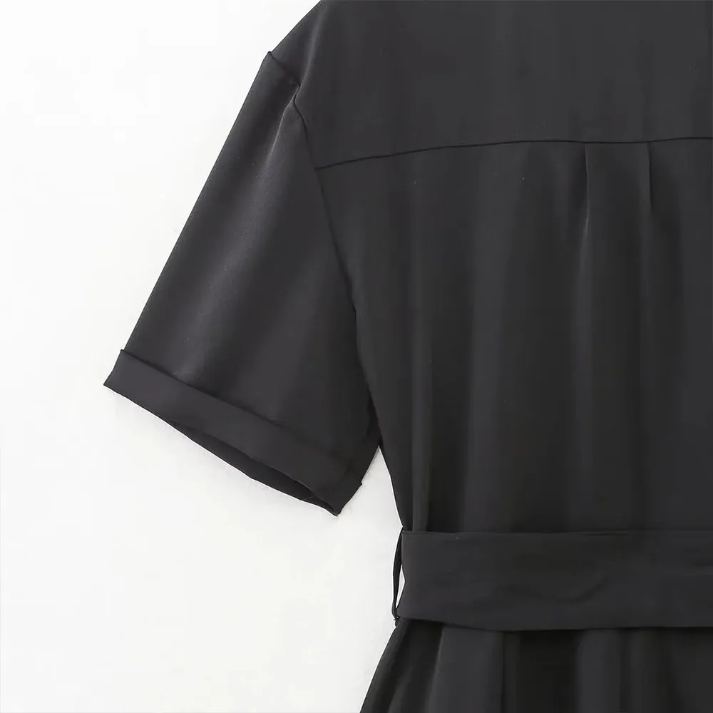 Mary – Fashionable Women's Black Jumpsuit