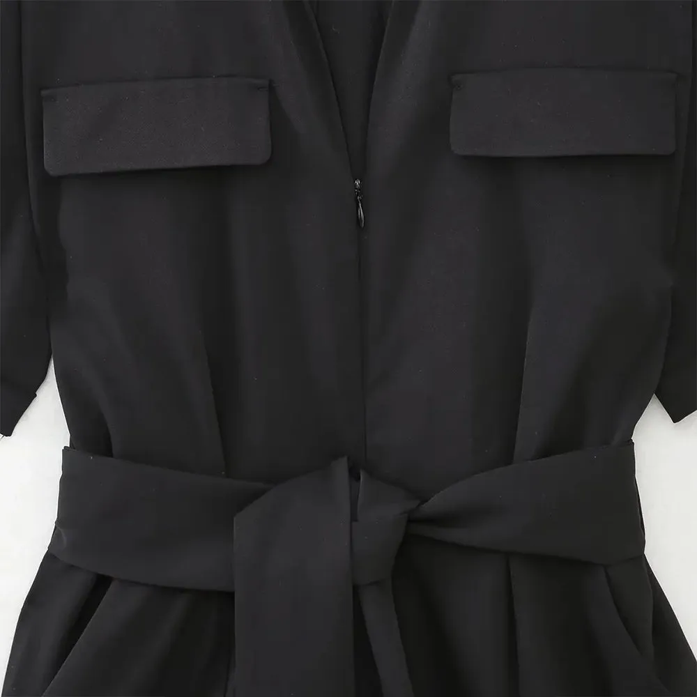 Mary – Fashionable Women's Black Jumpsuit