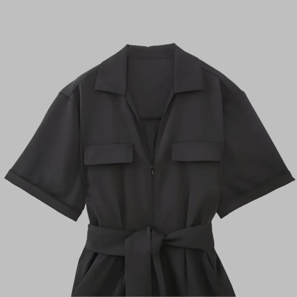 Mary – Fashionable Women's Black Jumpsuit