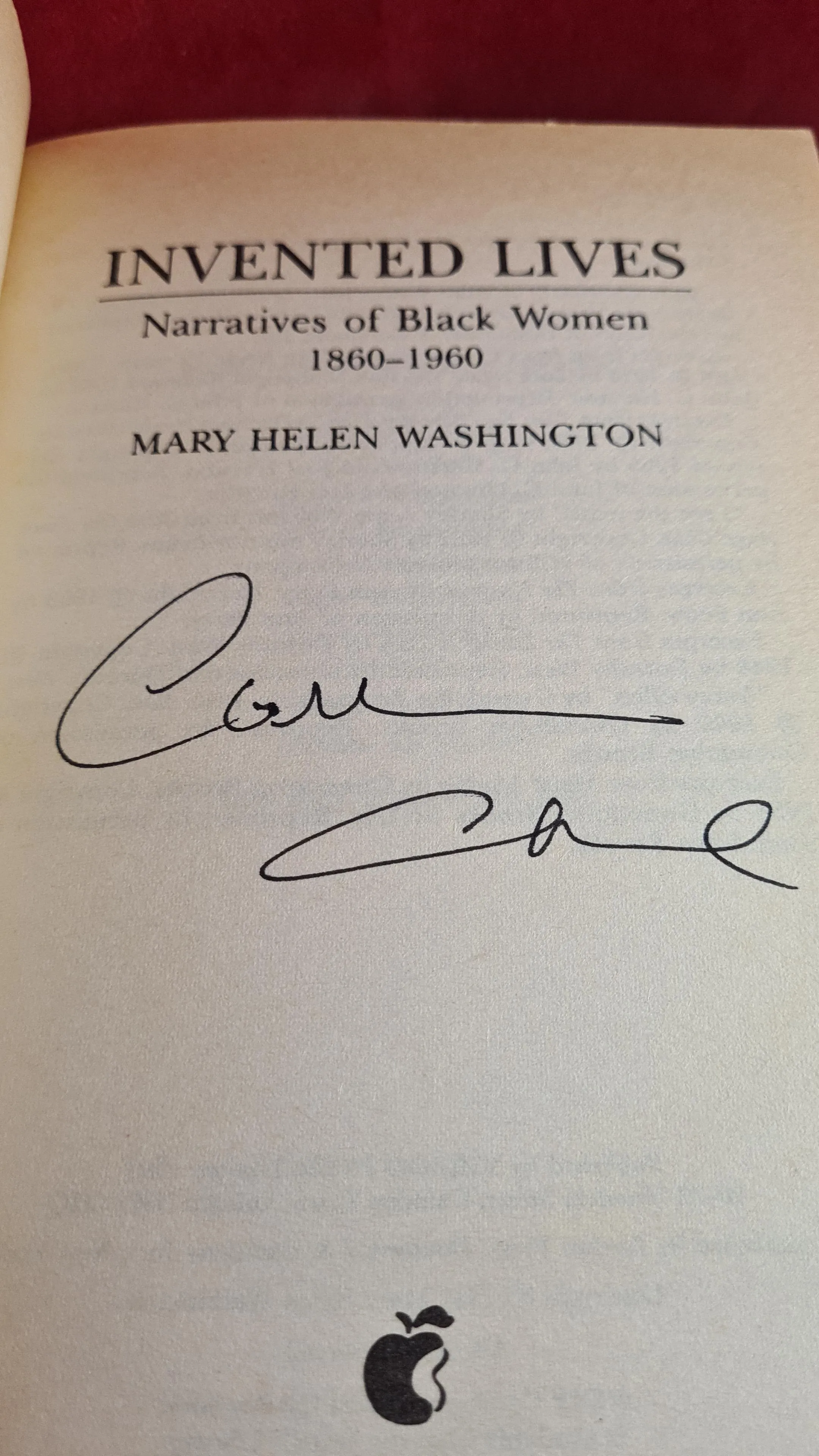 Mary H Washington -Invented Lives Narratives of Black Women, Signed, 1989, Paperbacks