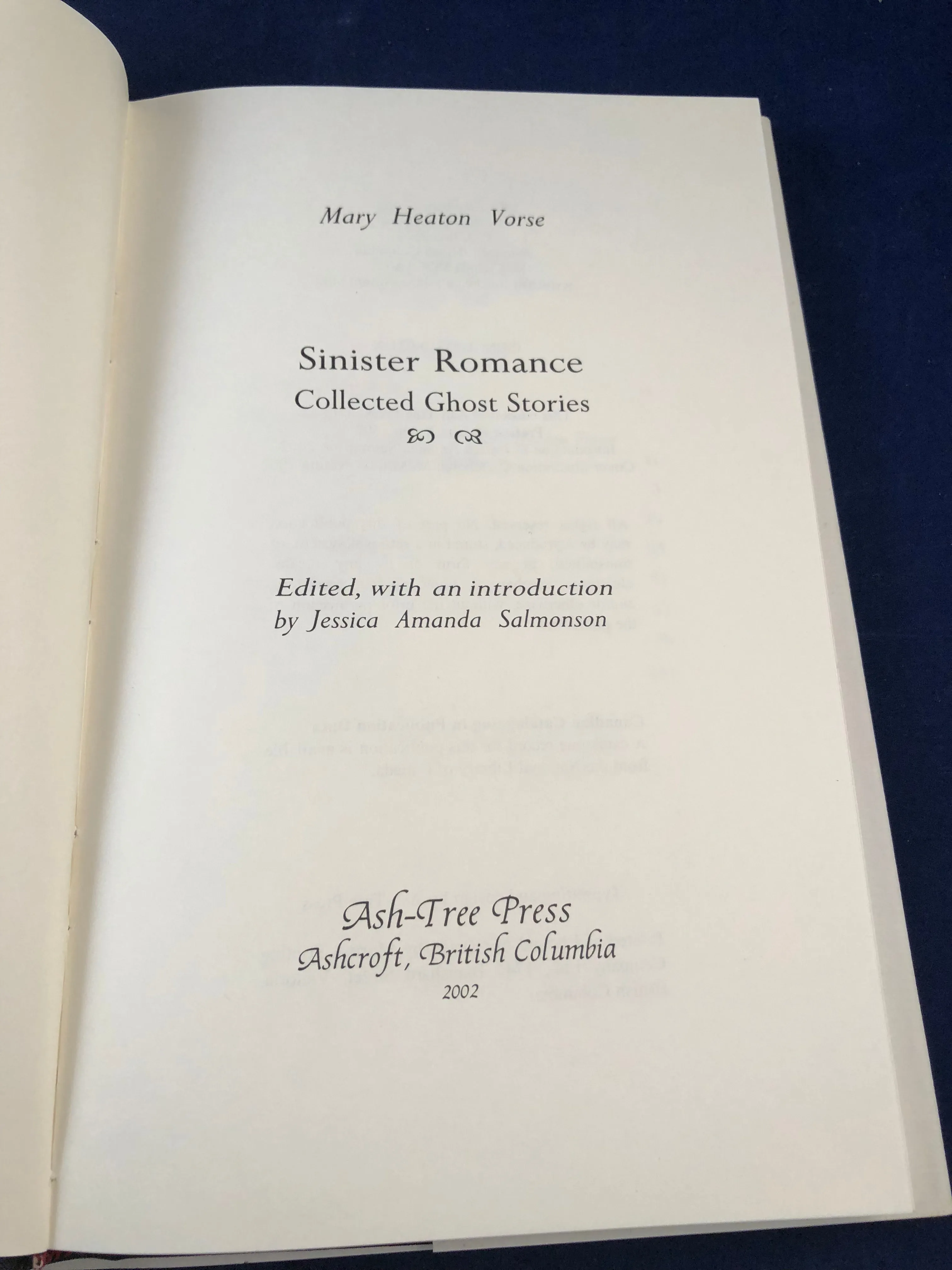 Mary Heaton Vorse - Sinister Romance, Ash-Tree Press 2002, Limited to 500 Copies