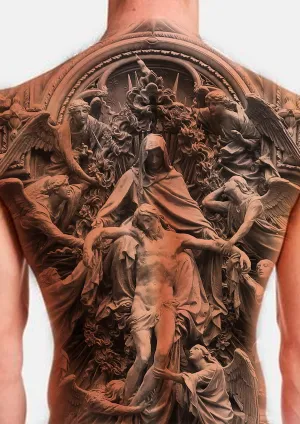 Mary, Jesus, and Angels Backpiece 2