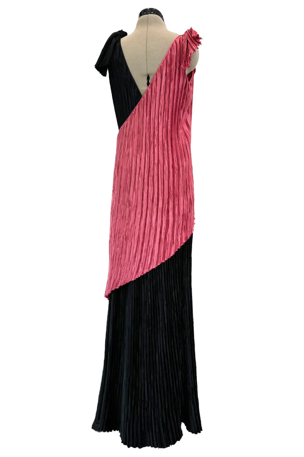 Mary McFadden Fall 1980 Salmon & Black Dress