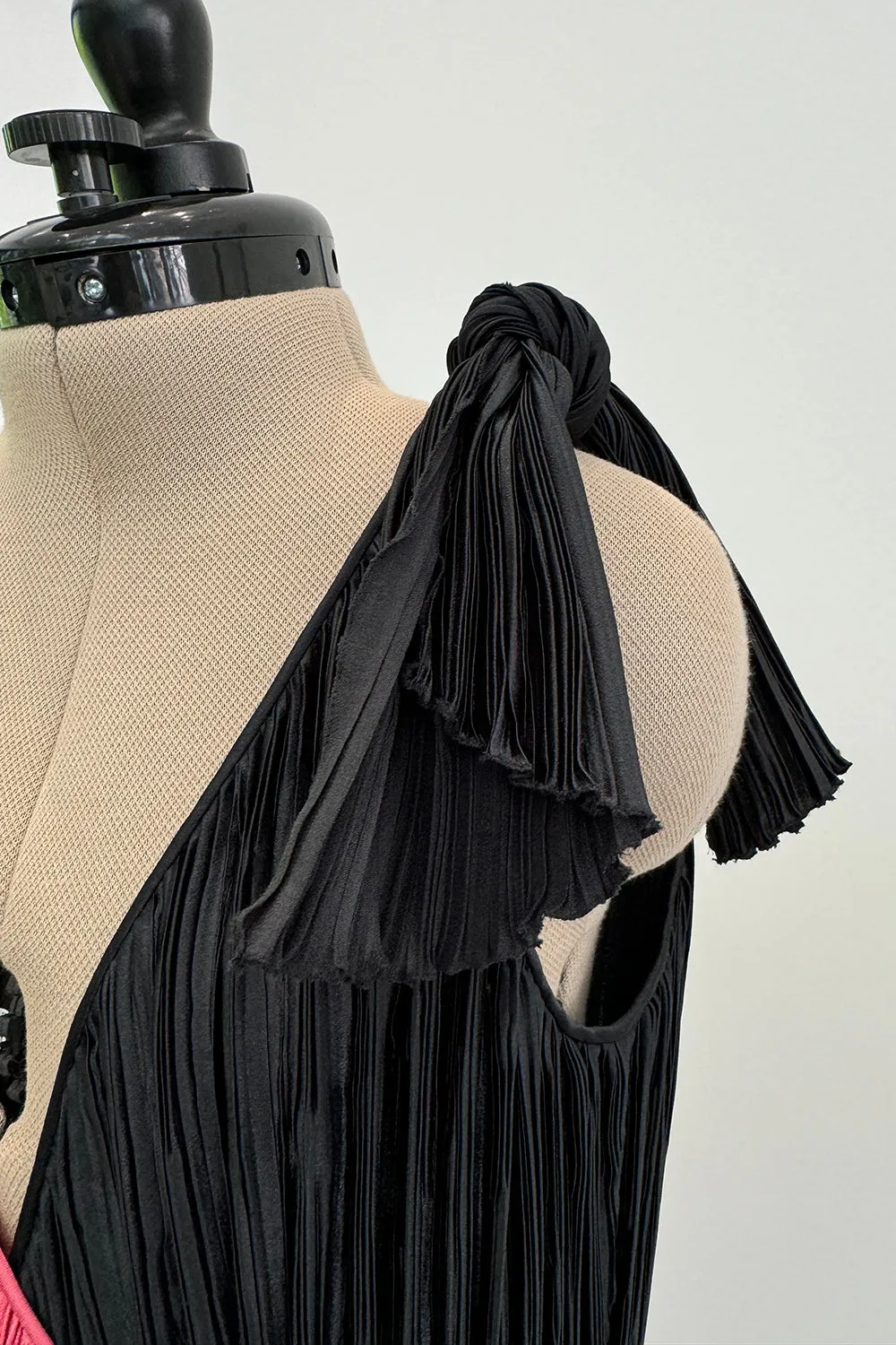 Mary McFadden Fall 1980 Salmon & Black Dress