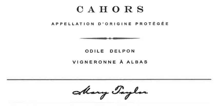 Mary Taylor (Odile Delpon) Cahors