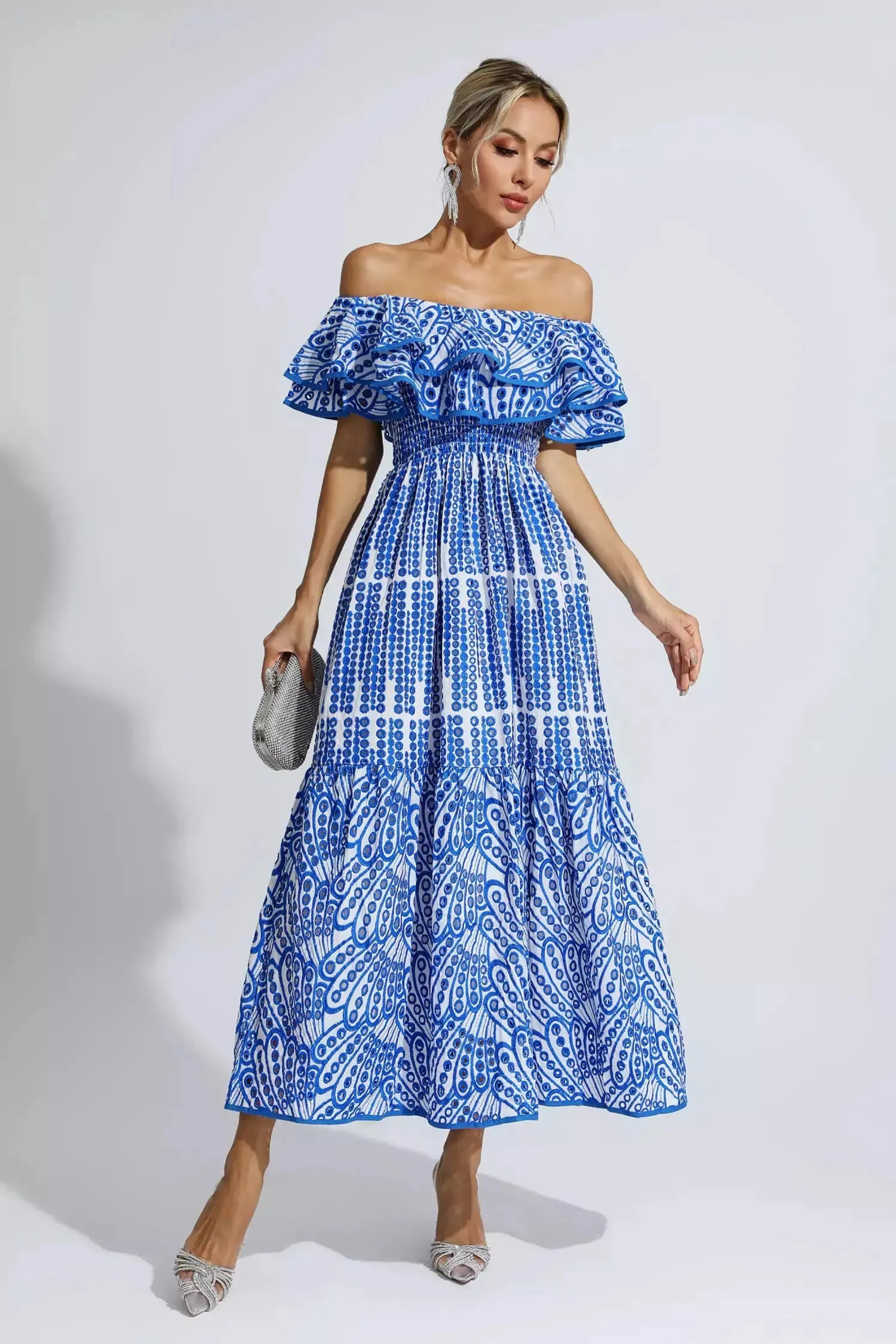 Maxi Dress – Off Shoulder – Ruffled Resort Style