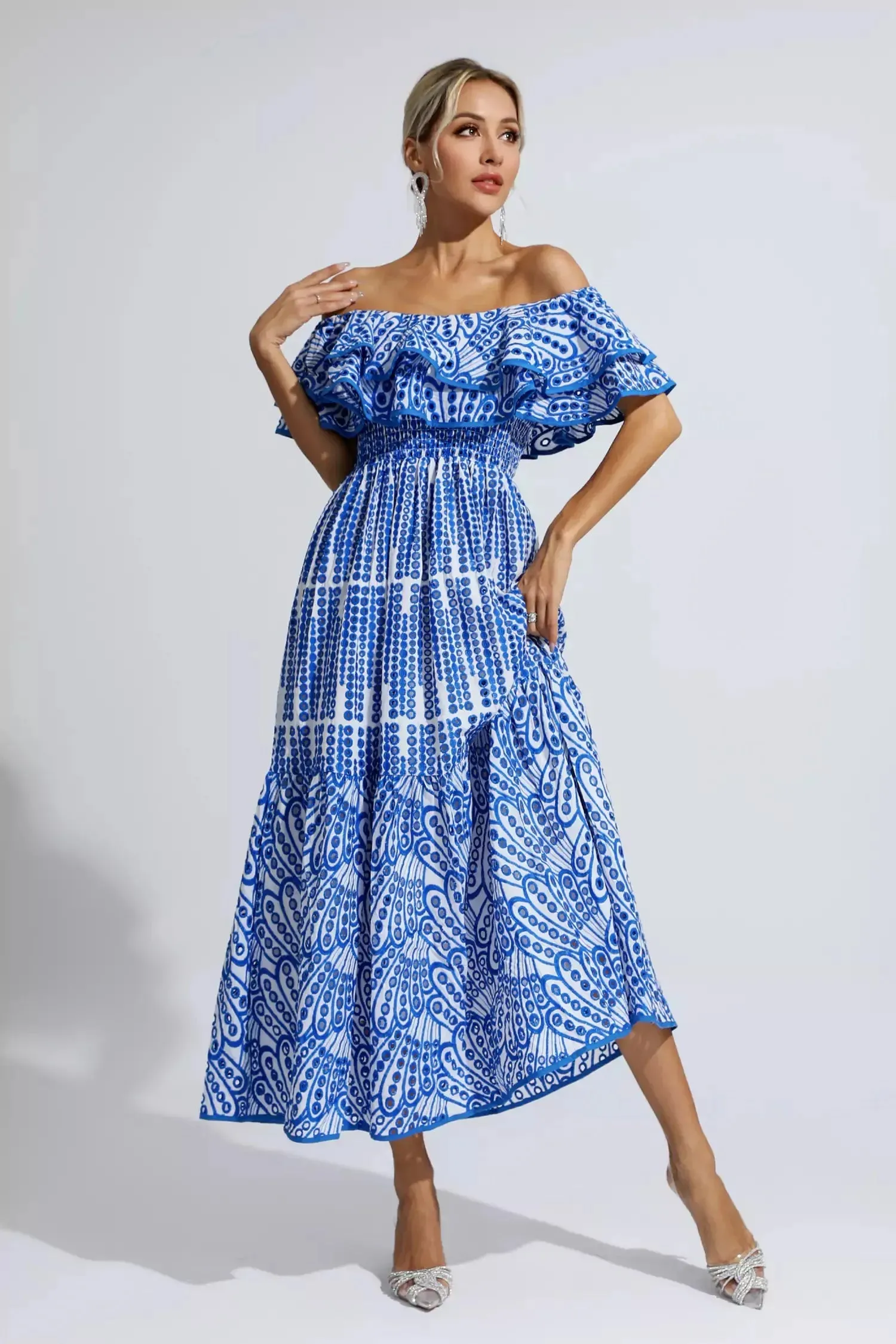 Maxi Dress – Off Shoulder – Ruffled Resort Style