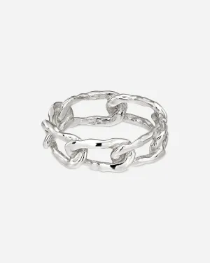 Medium Space Link Ring - Silver