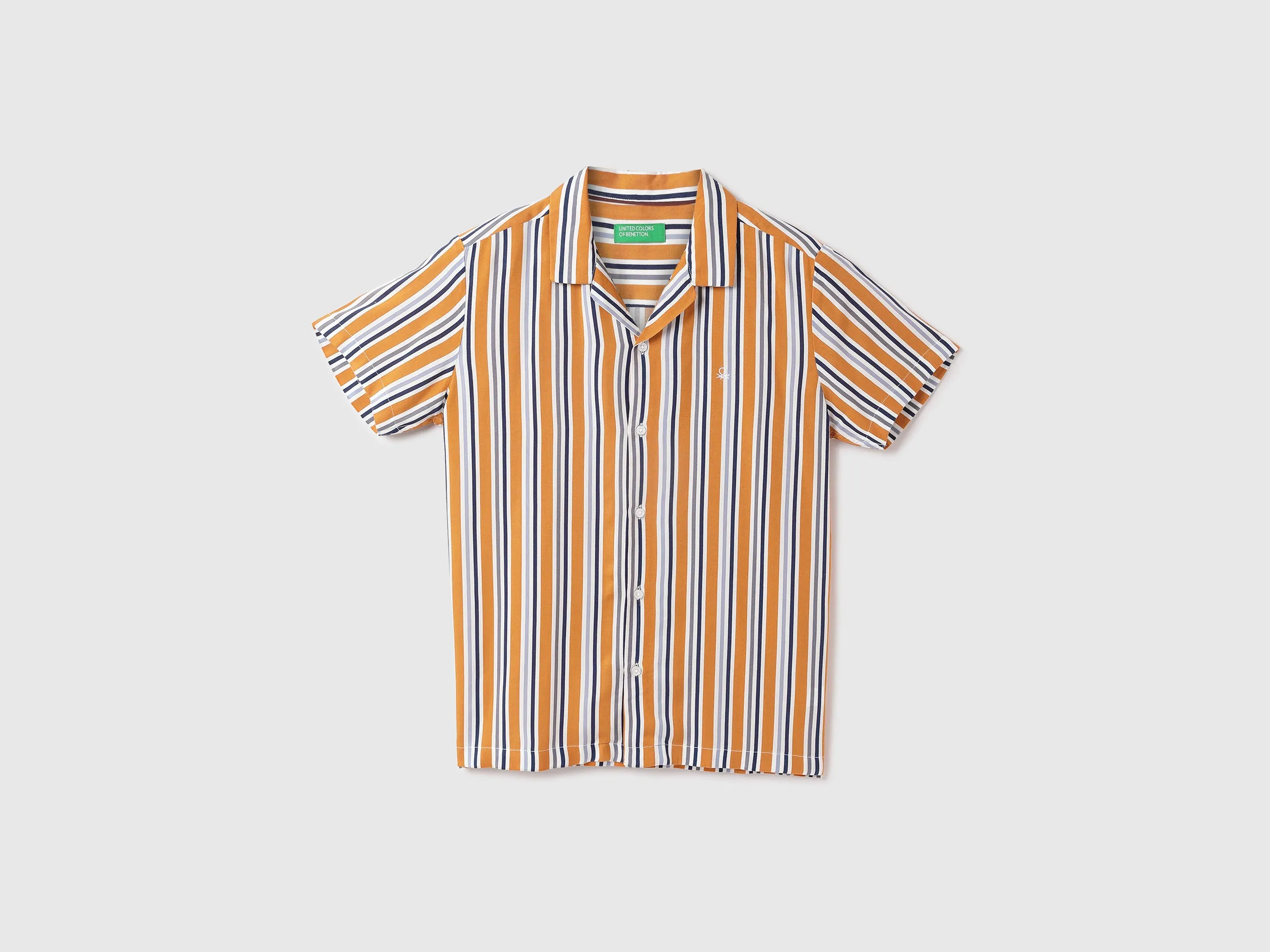 Men Striped Resort Collar Shirt