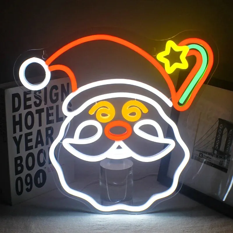 Merry Christmas Neon Sign Acrylic LED Neon Lights For Home Bedroom Party Club Bar Wall Decor Lamps Christmas Decor Neon Lights
