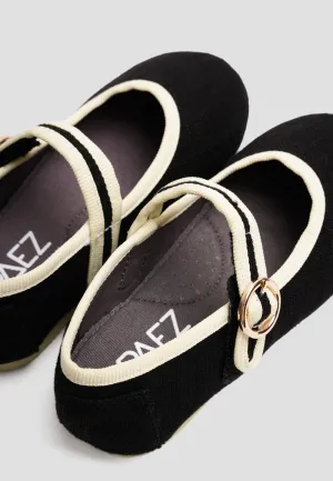 MINI MARY JANE LINEN BLACK