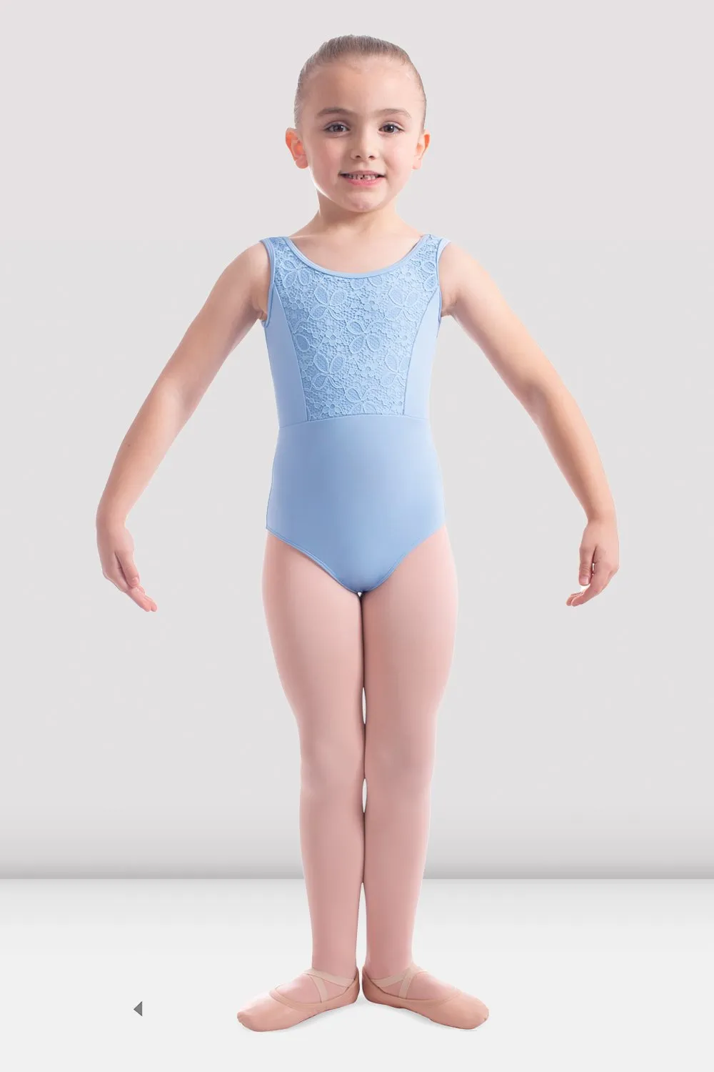 Mirella M477C Girls Daisy Lace Bodice Tank Leotard