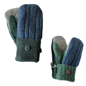 Mommy & Me Mittens - Denim & Grey - 625