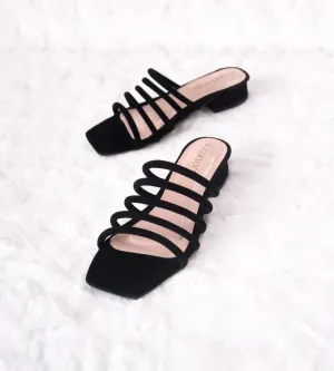 Multi Rope Square Toe Block Heels