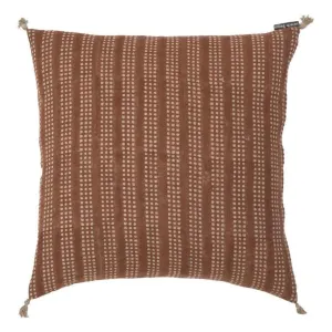 Nepsa Saffron & Cream Printed Linen Pillow