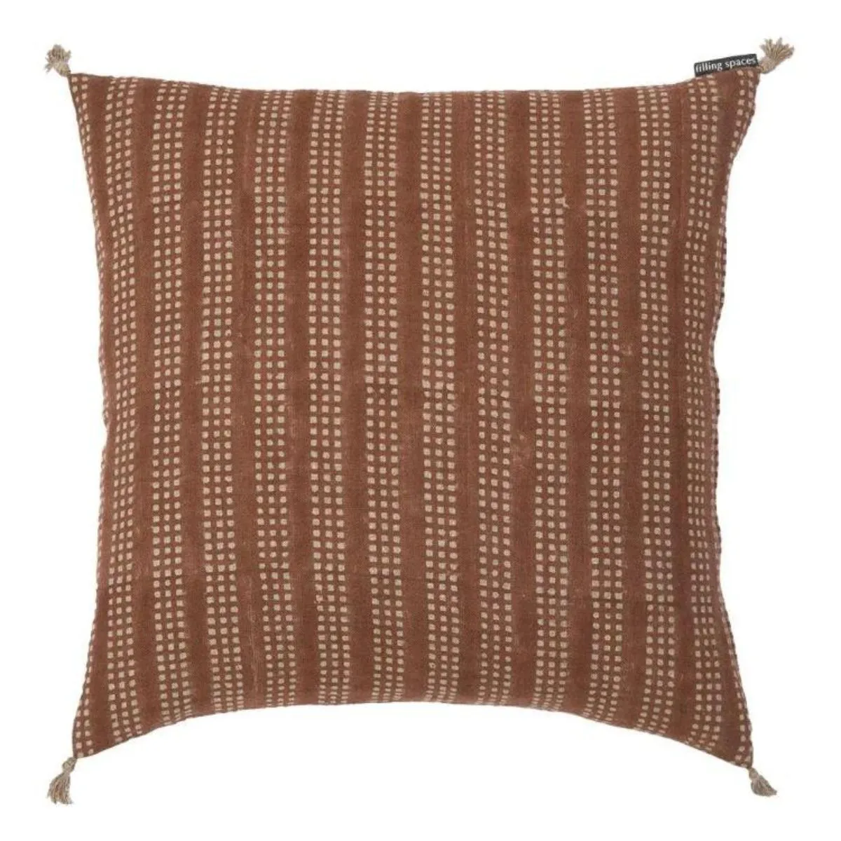 Nepsa Saffron & Cream Printed Linen Pillow