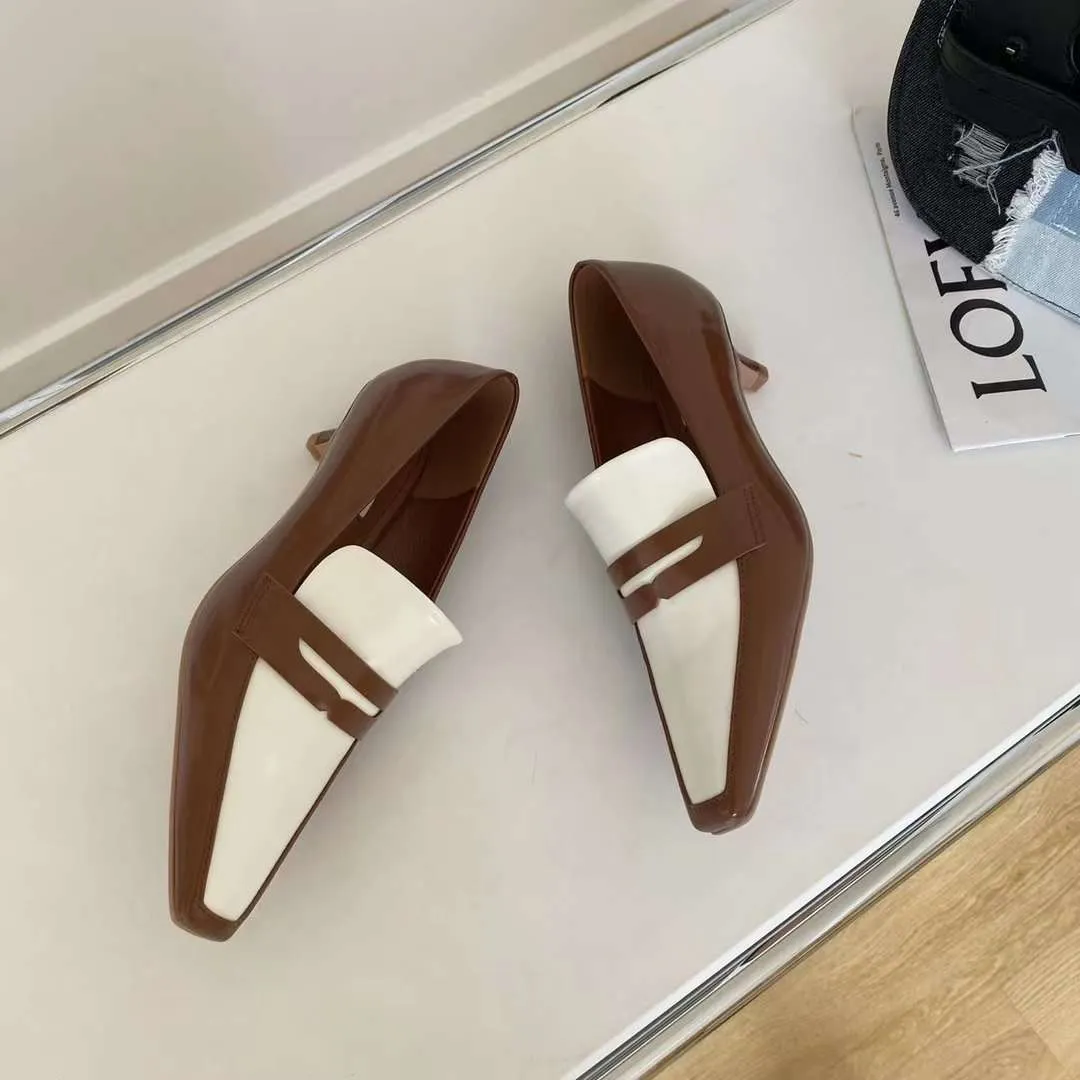 Nia Square Toe Kitten Heels Loafers