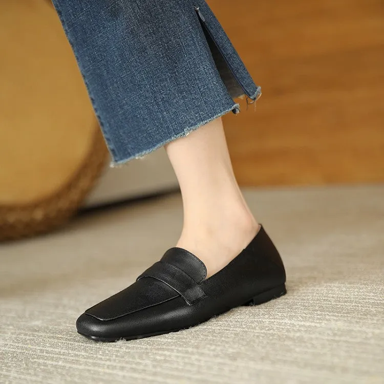 Off-White Black Square Toe Strap Loafers #001012