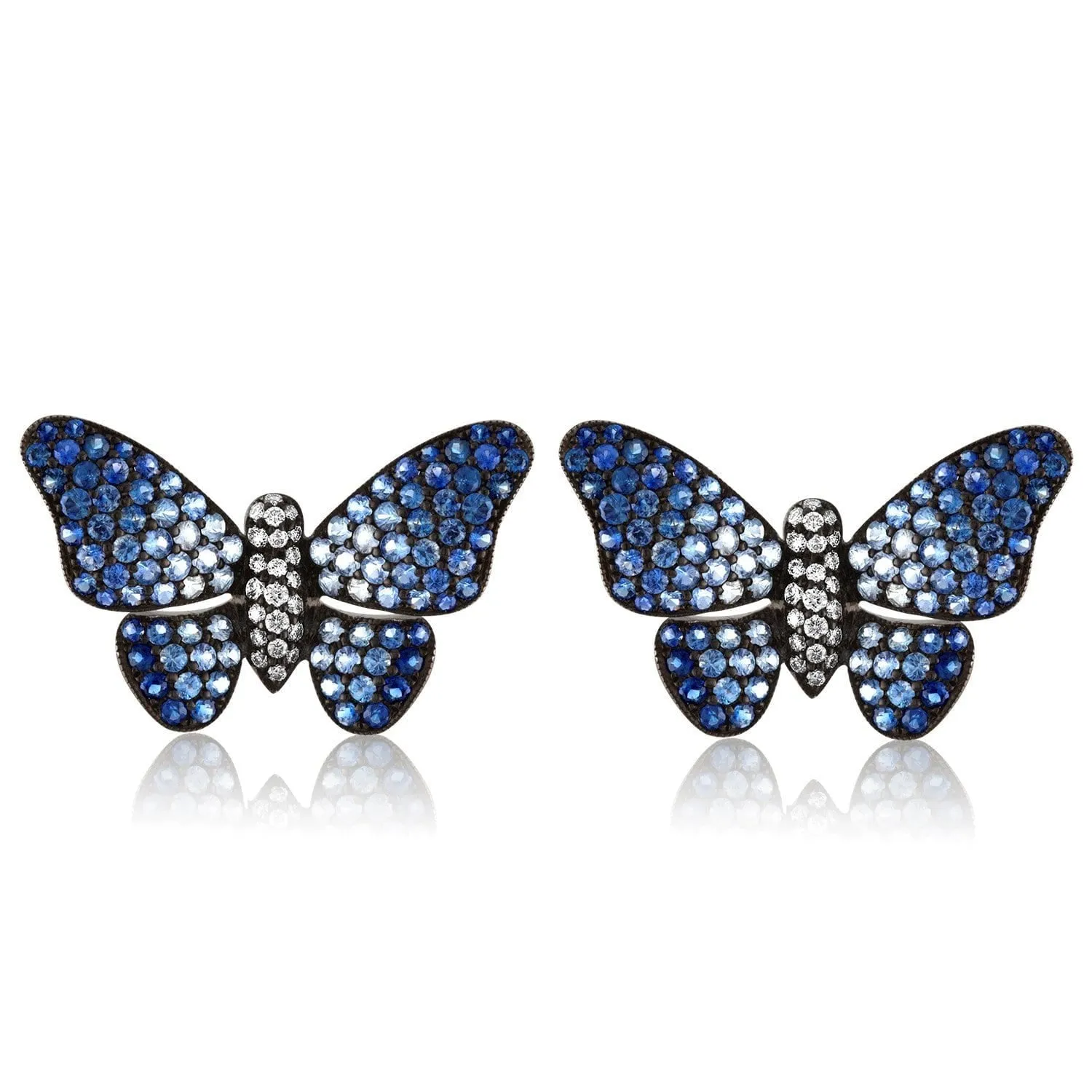 Ombre Blue Sapphire Butterfly Studs