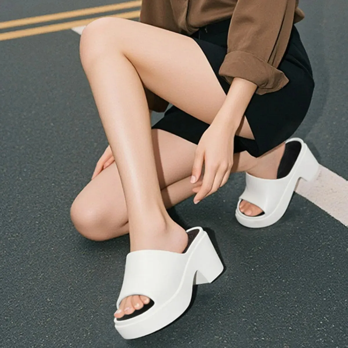 Open Toe Block Heels Sandals
