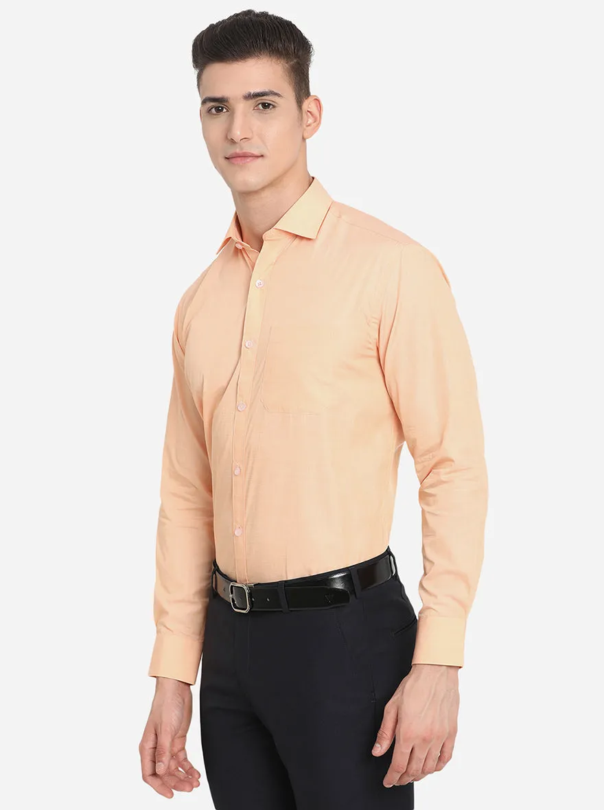 Orange Solid Regular Fit Formal Shirt | JadeBlue