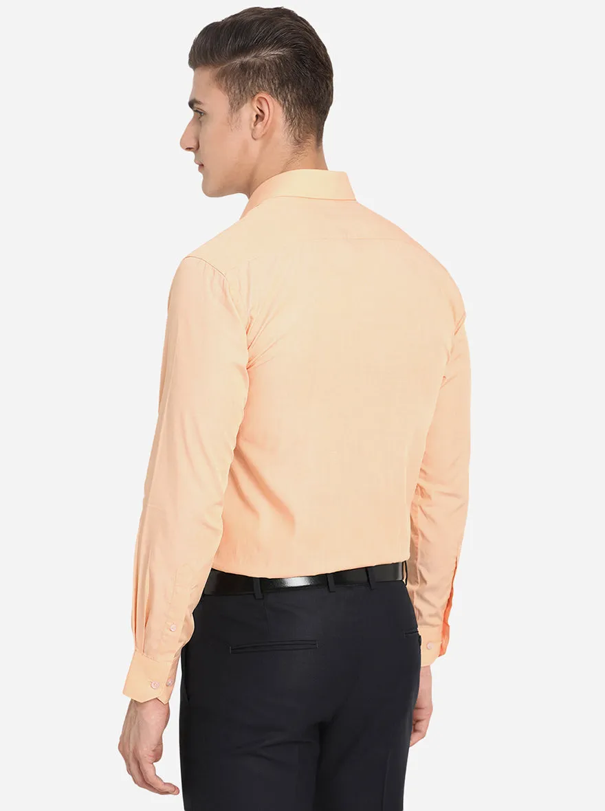 Orange Solid Regular Fit Formal Shirt | JadeBlue
