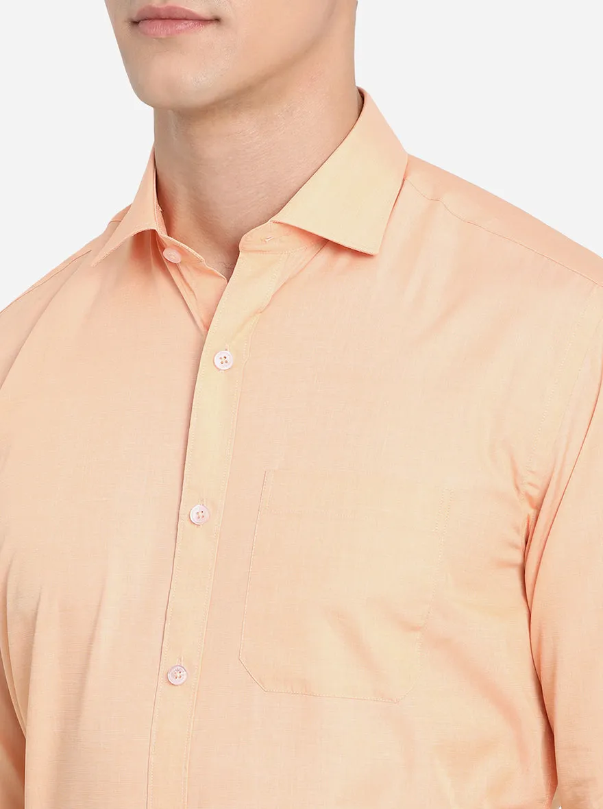 Orange Solid Regular Fit Formal Shirt | JadeBlue