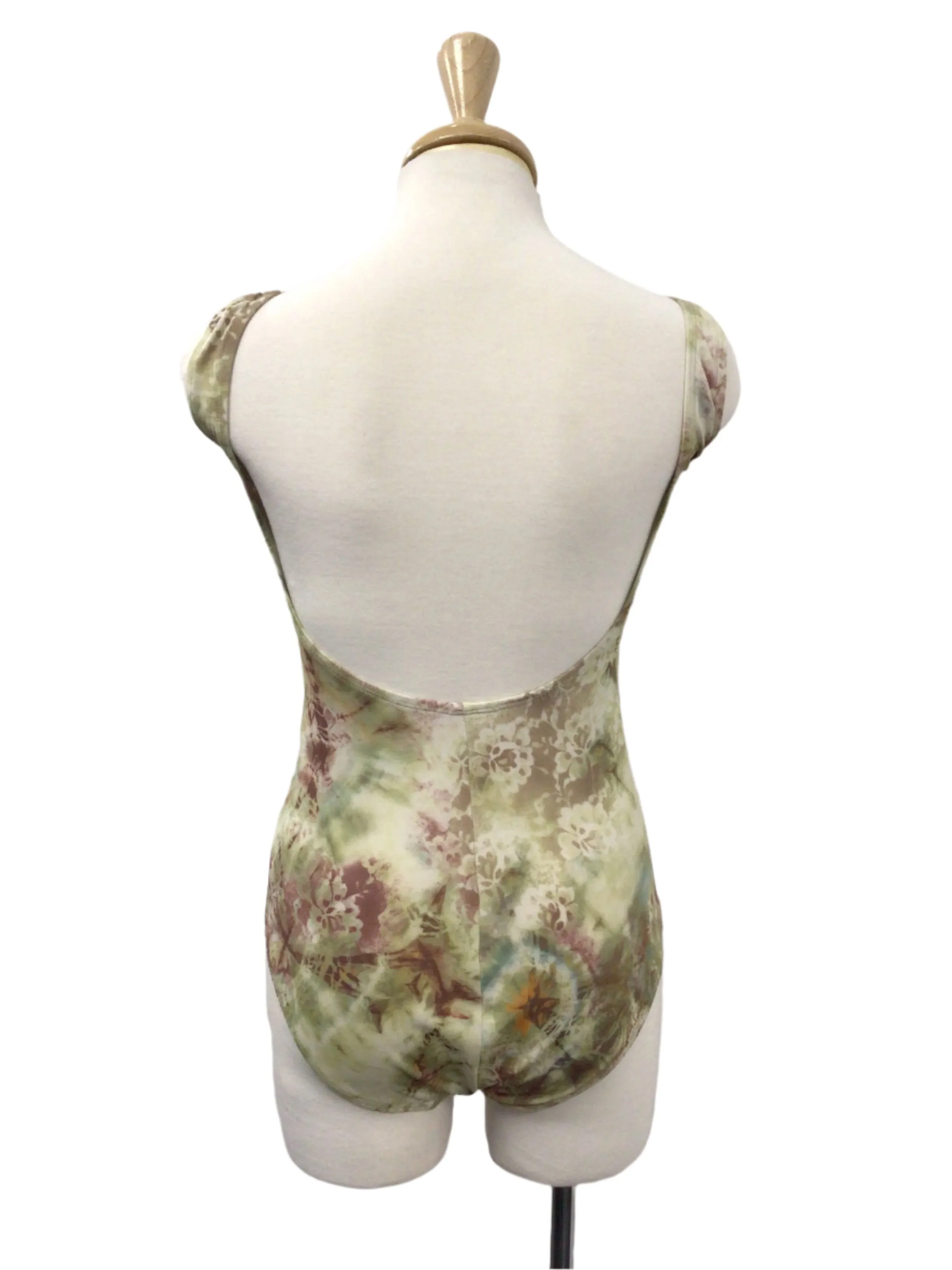 Pale Green Flower Pattern Leotard