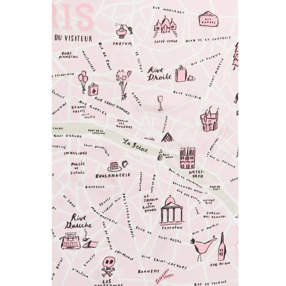 Paris Map Square Scarf