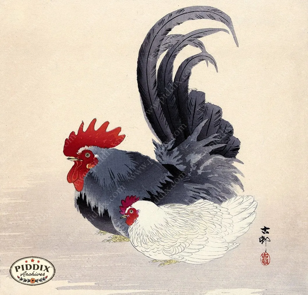 PDXC19561 -- Japanese Rooster and Hen