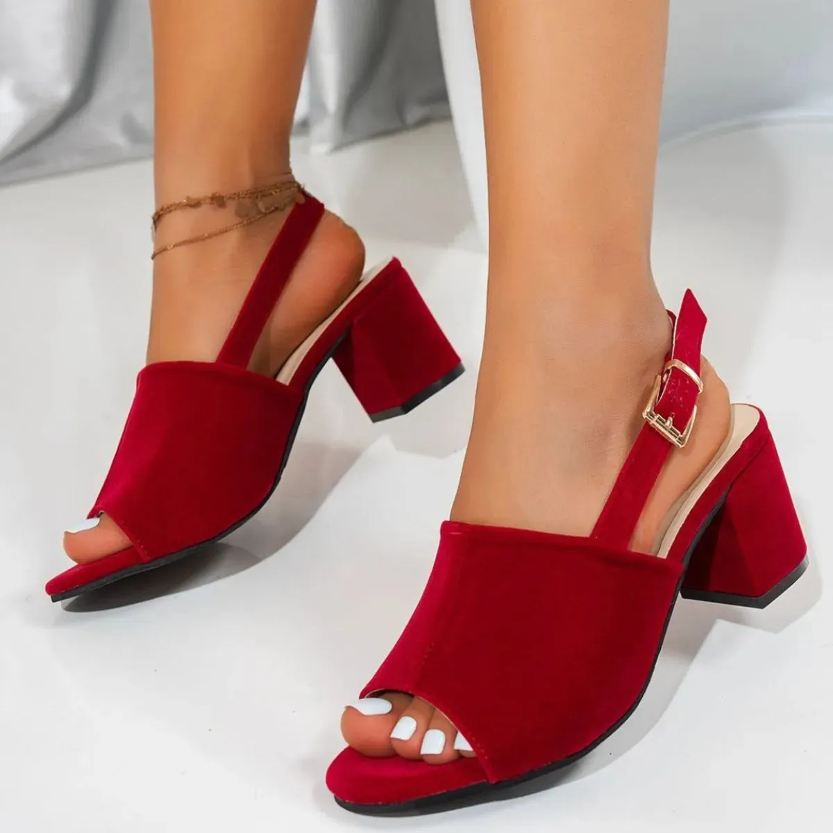Peep Toe Block Heels Sandals