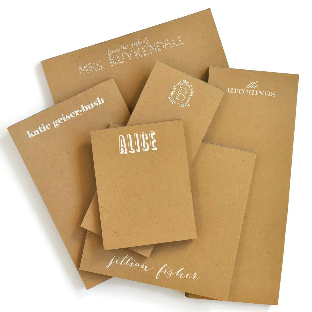 Personalized Square Kraft Notepads