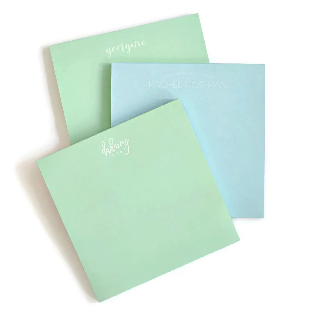 Personalized Square Pastel Notepads