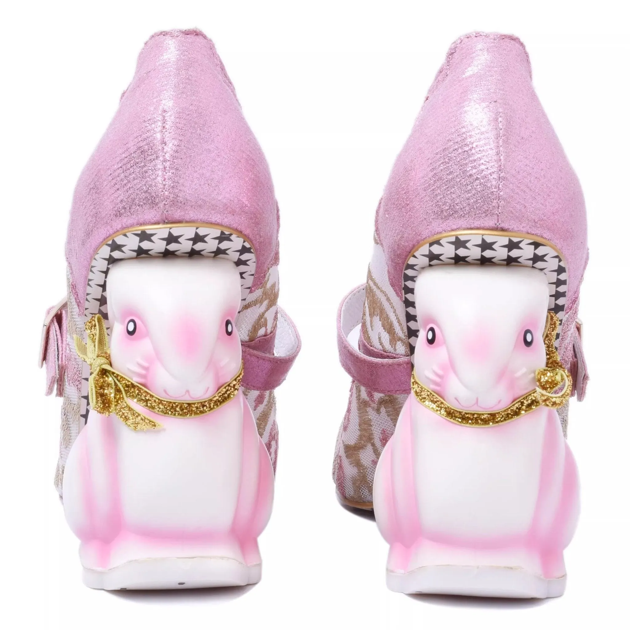 Pink Bunny Lace High Heels – Fairytale Elegance