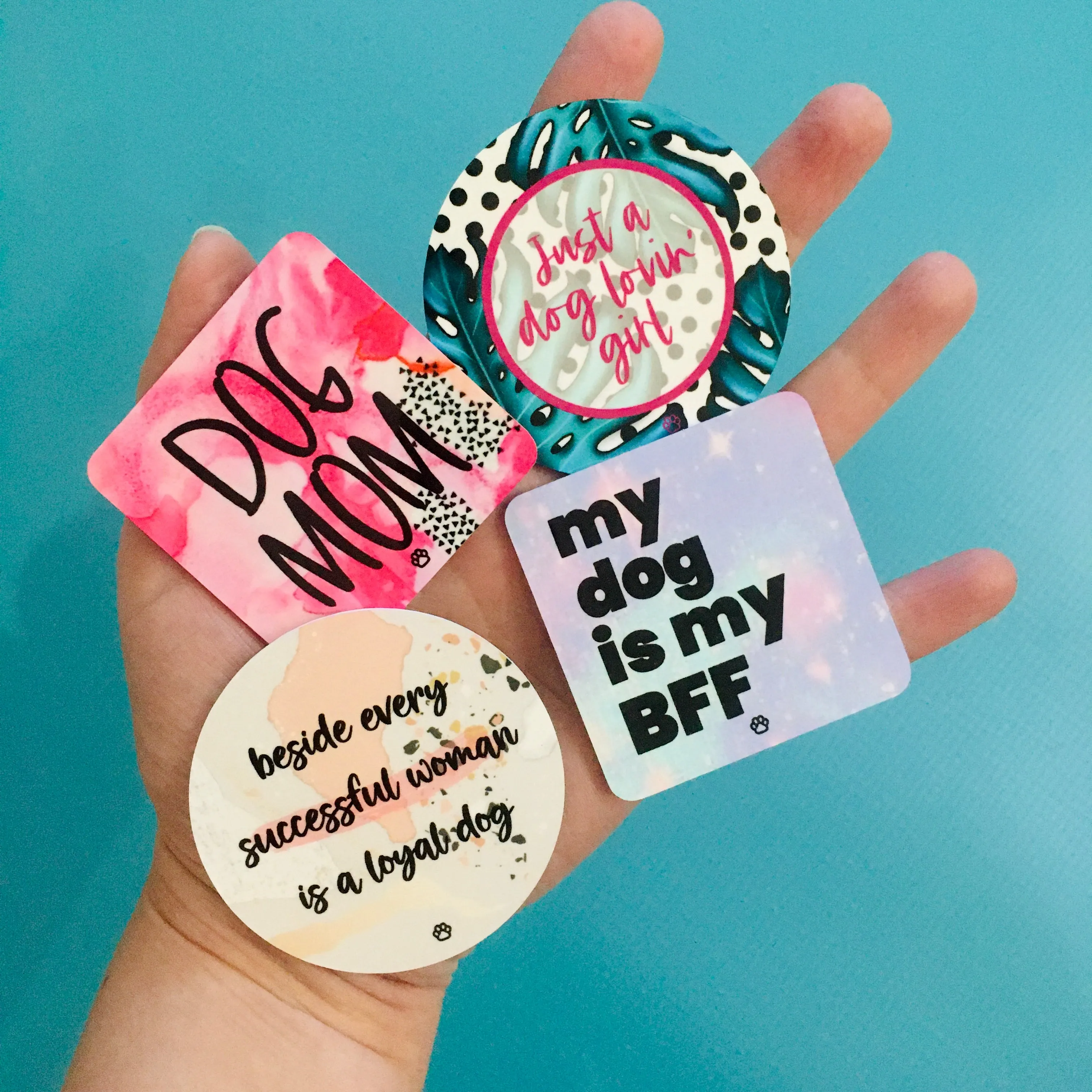 Pink Dog Mom Magnet (WS)