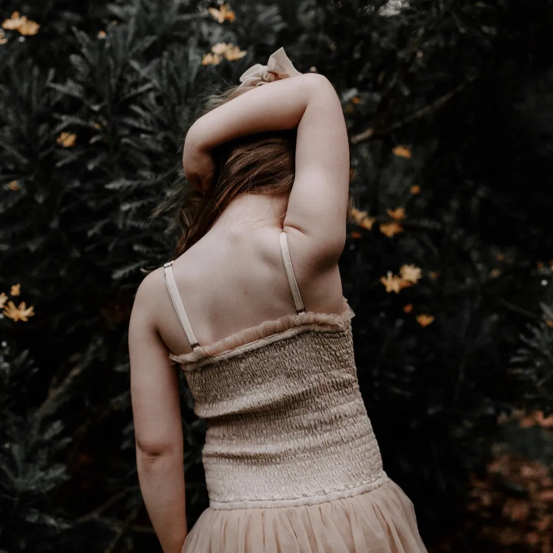 pirouette tutu playsuit - oatmeal crepe