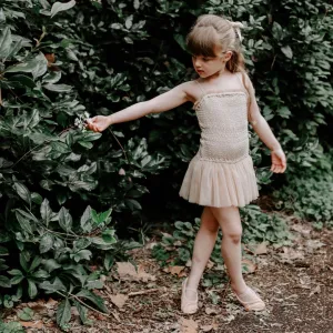 pirouette tutu playsuit - oatmeal crepe