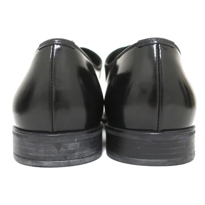 Prada Cap Toe Oxfords Black Spazzolato Leather Size 7.5 Lace-Up Loafers